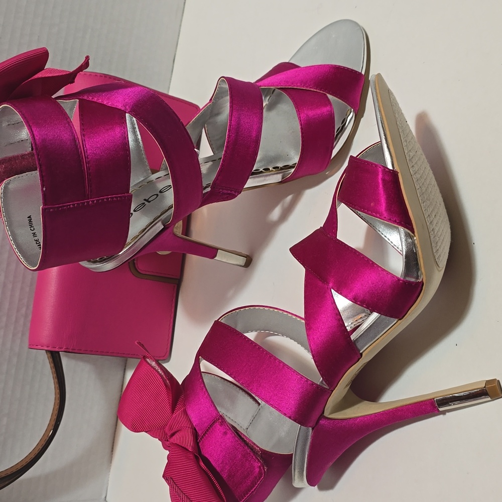 Bebe Pink Strappy Heels